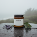 After The Rain eucalyptus and lavender soy candle by Saltgrass Co. on a white background