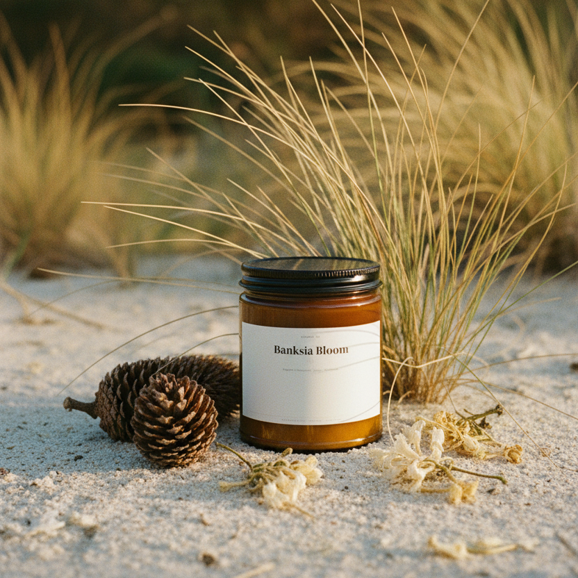 Jar of The Grace Collection premium soy candle on a white background
