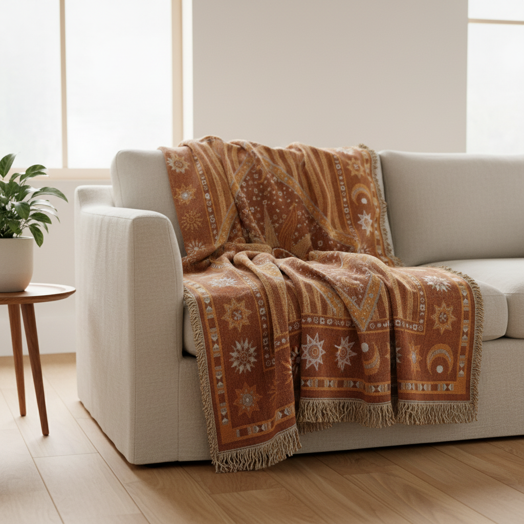Celestial Throw Terracotta — Sofa