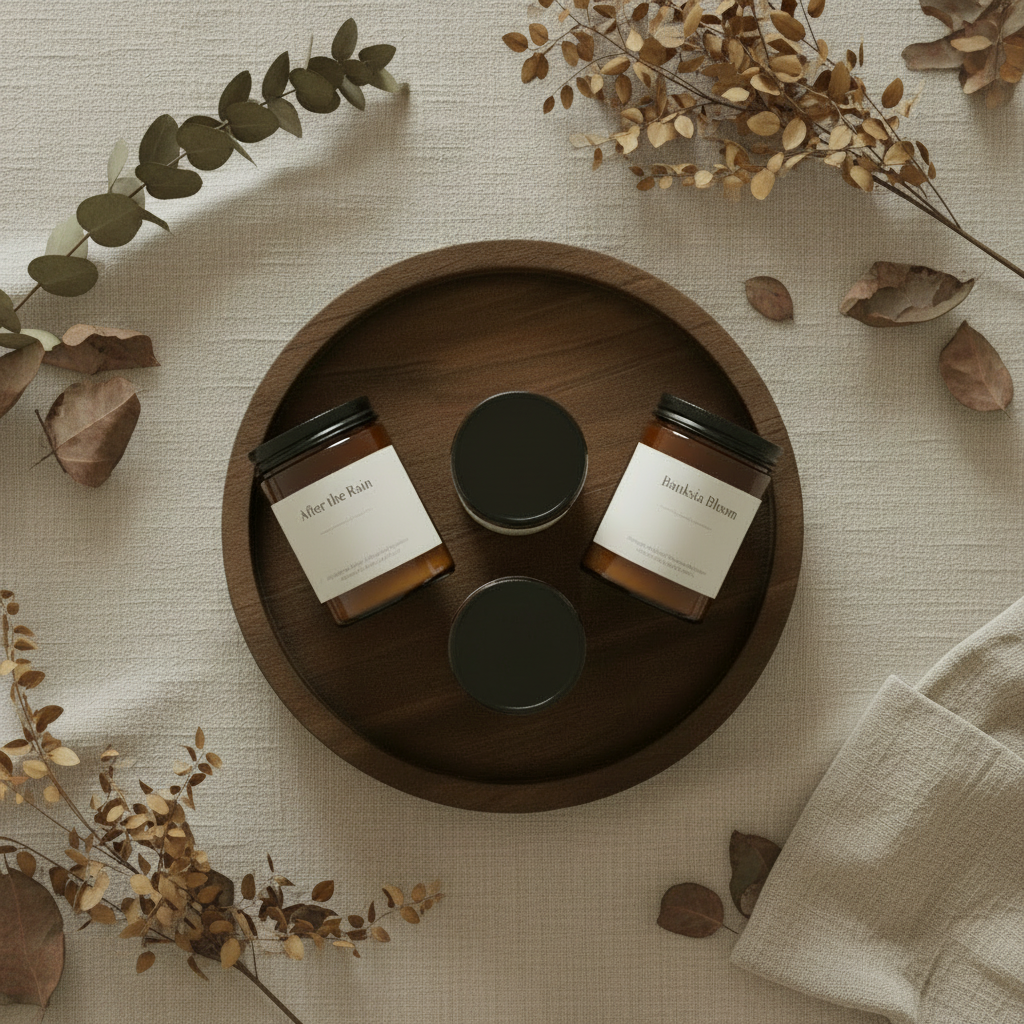 Flat lay with botanicals